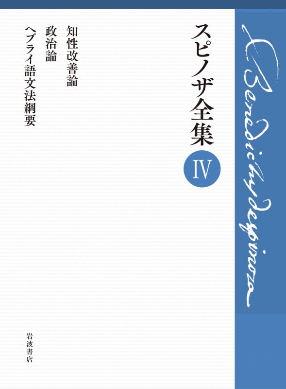 第IV巻 知性改善論 政治論 ヘブライ語文法綱要 (スピノザ全集)の詳細を見る