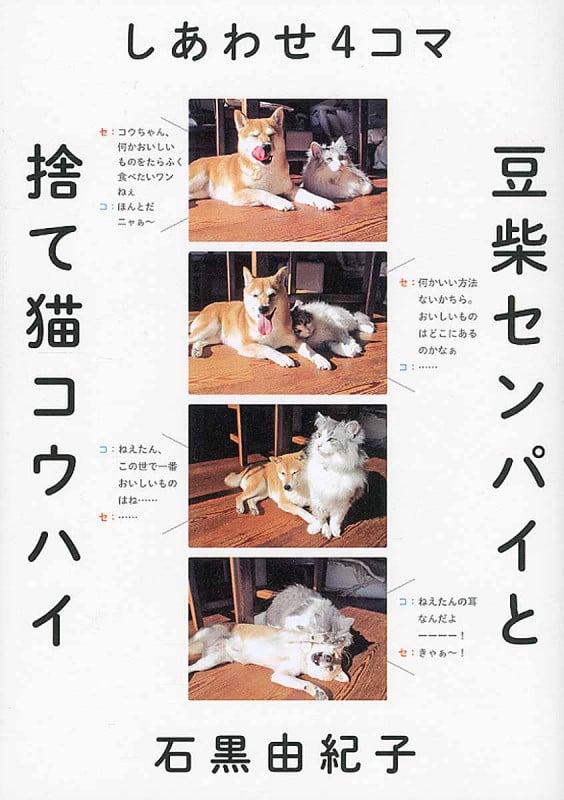 しあわせ4コマ 豆柴センパイと捨て猫コウハイ