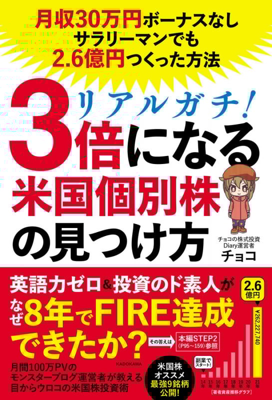 リアルガチ!3倍になる米国個別株の見つけ方 月収30万円ボーナスなしサラリーマンでも2.6億円つくった方法の詳細を見る