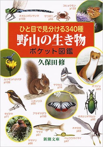 ひと目で見分ける340種 野山の生き物 ポケット図鑑 (新潮文庫)