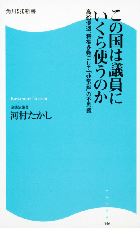 この国は議員にいくら使うのか 高級優遇、特権多数にして「非常勤」の不思議 角川SSC新書 (角川新書)