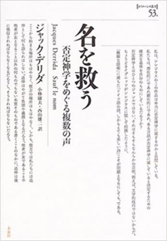 名を救う 否定神学をめぐる複数の声 (ポイエーシス叢書 53)